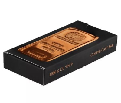 Copper-1 Kilo-Germania Mint Bar (1000 grams) w/ Black Box