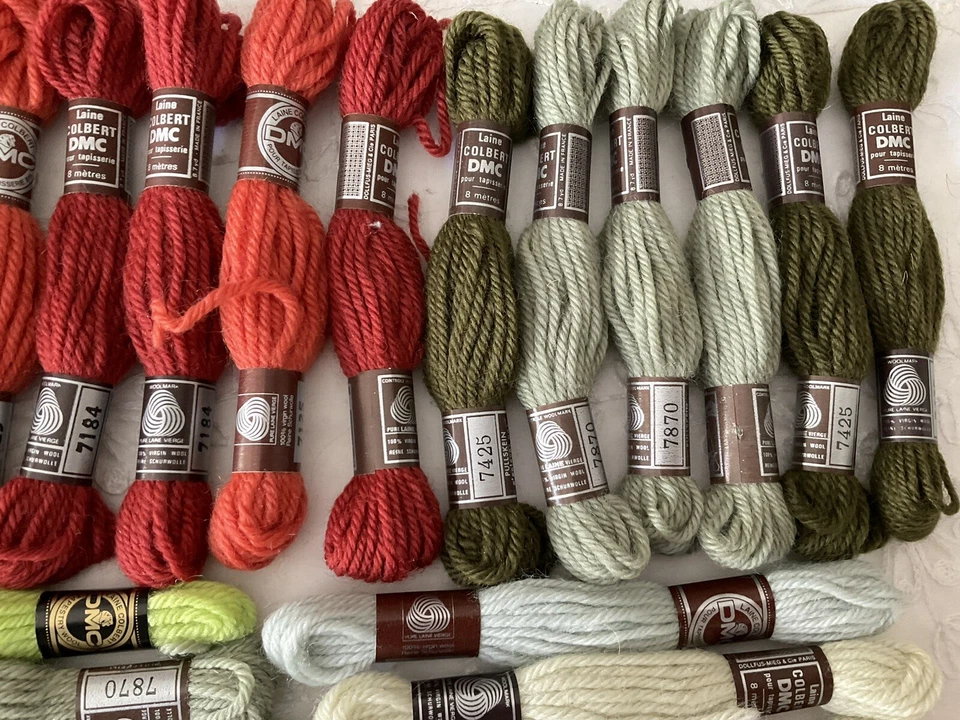 DMC Laine Colbert Tapestry Yarn Lot of 21 Assorted Colors 100% Virgin Wool M - Image 4 of 4