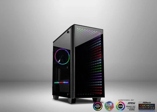 Inter-Tech Micro ATX Gaming PC Case with Tempered Glass Side Panel, X-608 Inf...