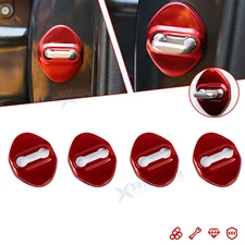 JDM Accessories Red Stainless Steel Door Lock Cover Trim Buckle For Honda Accord
