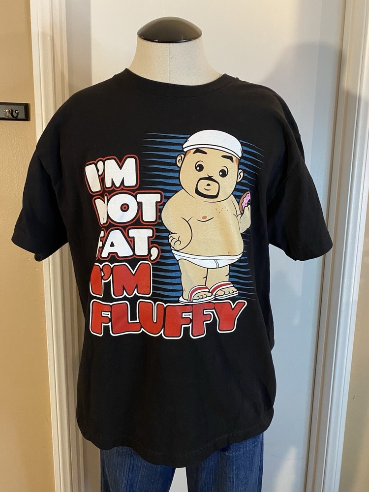 Fluffy Gabriel Iglesias Mens L Tee "I'm Not Fat I'm Fluffy" Graphic T Shirt