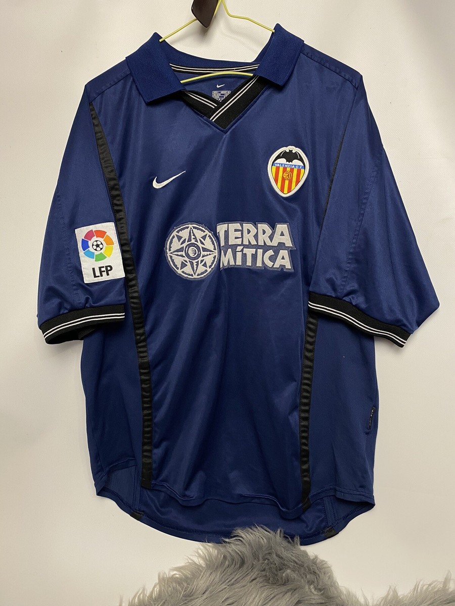2001-02 Nike Vintage Jersey Valencia Away Shirt Sz LTerra Mítica