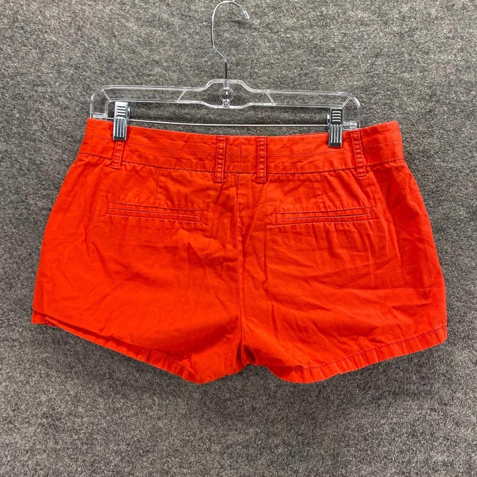 J. Pantalones Cortos Crew Mujeres 6 Rojo Tiro Medio Chino Bolsillos Frontales Planos Algodón Informal Foto 2 de 4