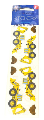 Mrs Grossman Vintage Stickers Yellow Backhoe Digger Truck Sticker Sheets New Y2K