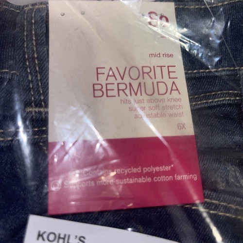 Girls Size 6X SO Distressed Bermuda Shorts Retail $24.00 - Picture 5 of 7
