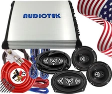 4x Power Acoustik  6x9″ & 6.5″ Car Speakers + Audiotek 1000W 4CH Amplifier + Kit