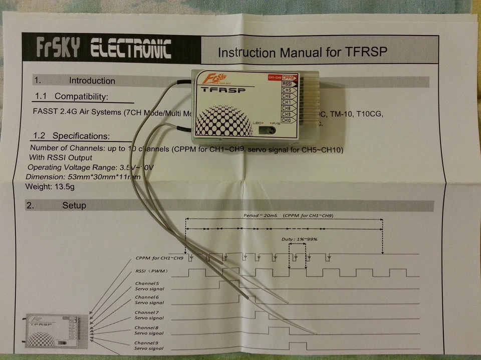 NEW FrSky Futaba FASST compatible- TFRSP up to 10ch receiver with CPPM - Image 2 of 4