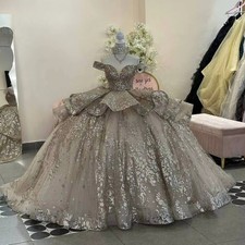 Glitter Sequin Off The Shoulder Quinceanera Dresses Lace Applique Sweet 16 Gowns