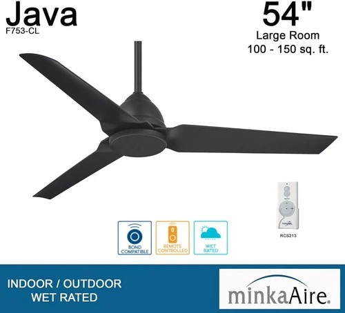 Minka Aire F753-CL Java 54" Outdoor Ceiling Fan with Remote, Coal - Picture 8 of 9