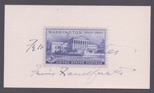 FELIX FRANKFURTER - STAMP(S) SIGNED