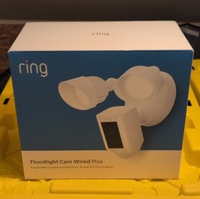 Ring Floodlight Cam Wired Plus 1080p HD Two-Way Talk Color Night Vision White