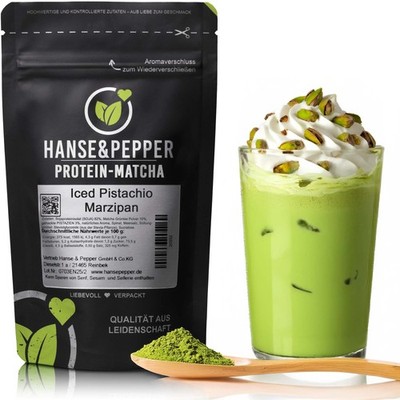 1kg Protein Matcha -Iced Pistachio Marzipan Eiweiß 100% Vegan Sojaproteinisolat