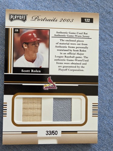 2003 Scott Rolen 33/50 Playoff Portraits Materials Bronze #122 Bat And Jersey - Picture 2 of 2