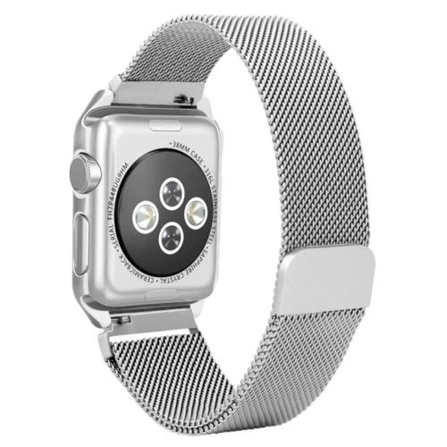 Correa de muñeca de repuesto para Apple Watch 42 mm bucle milanés de acero inoxidable Foto 3 de 4