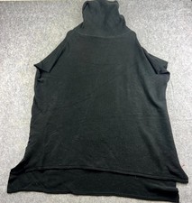 Cali & Co Knit Top Womens Size S Black Sleeveless High Neck Wool Blend