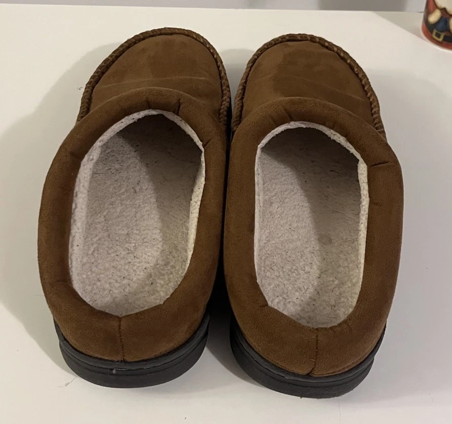 Roundtree & York 男式羊毛衬里棕色拖鞋。 L (11-12) — 第 4/4 张图片