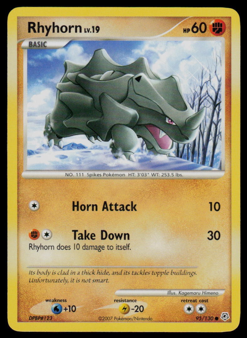 Rhyhorn 95/130 Diamond and Pearl Pokemon TCG LP