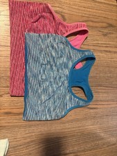 32 Degrees Sports Bra Blue Pink Multicolor Racerback Wireless Full Coverage