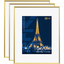 Vck 16X20 Aluminum Picture Frames Gold For Wall 3 Pack Metal Poster Frame Real