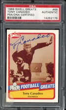 1989 Swell Greats Tony Canadeo #88 Hand Signed Auto PSA Authentic