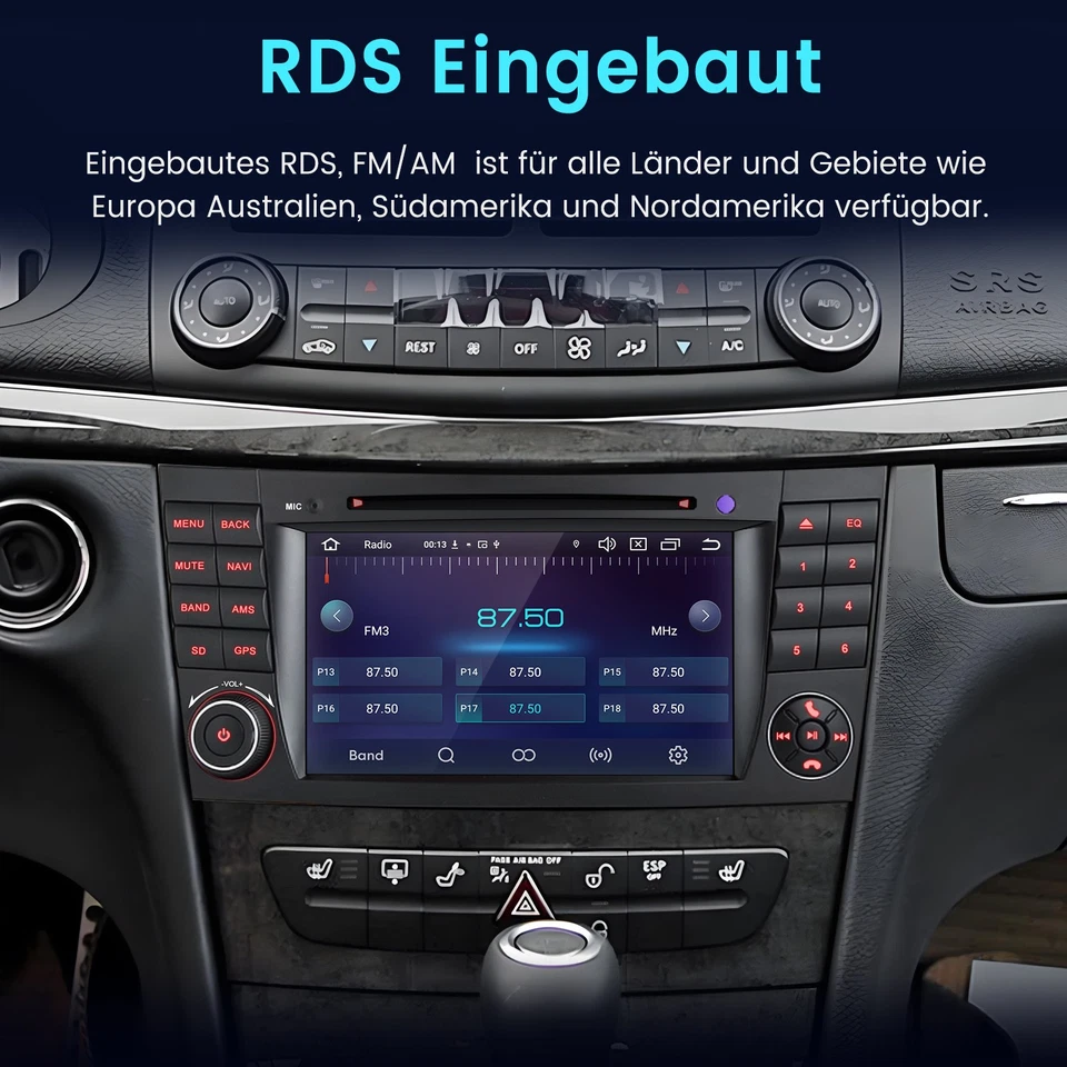 64GB Android 14 DAB+ Autoradio Carplay GPS Navi Mercedes E/CLS-Klasse W211 W219 - Bild 3 von 4