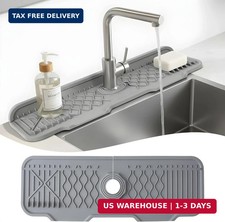 Extra Thick Silicone Faucet Mat for Kitchen Bathroom Sink 17" x 6" Sink Splash