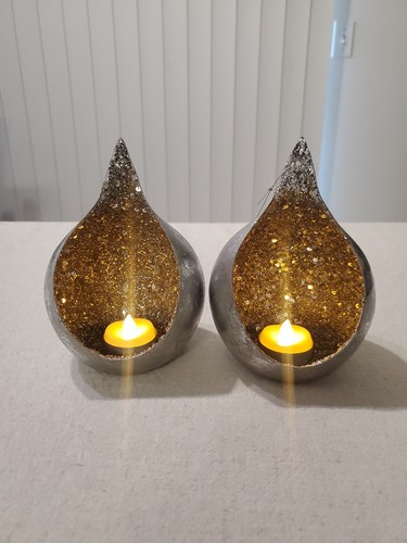 2 nasiona koraliki design uchwyt wotywny srebrny saro styl życia 6 "x4" świeca bezpłomieniowa  - Zdjęcie 1 z 18