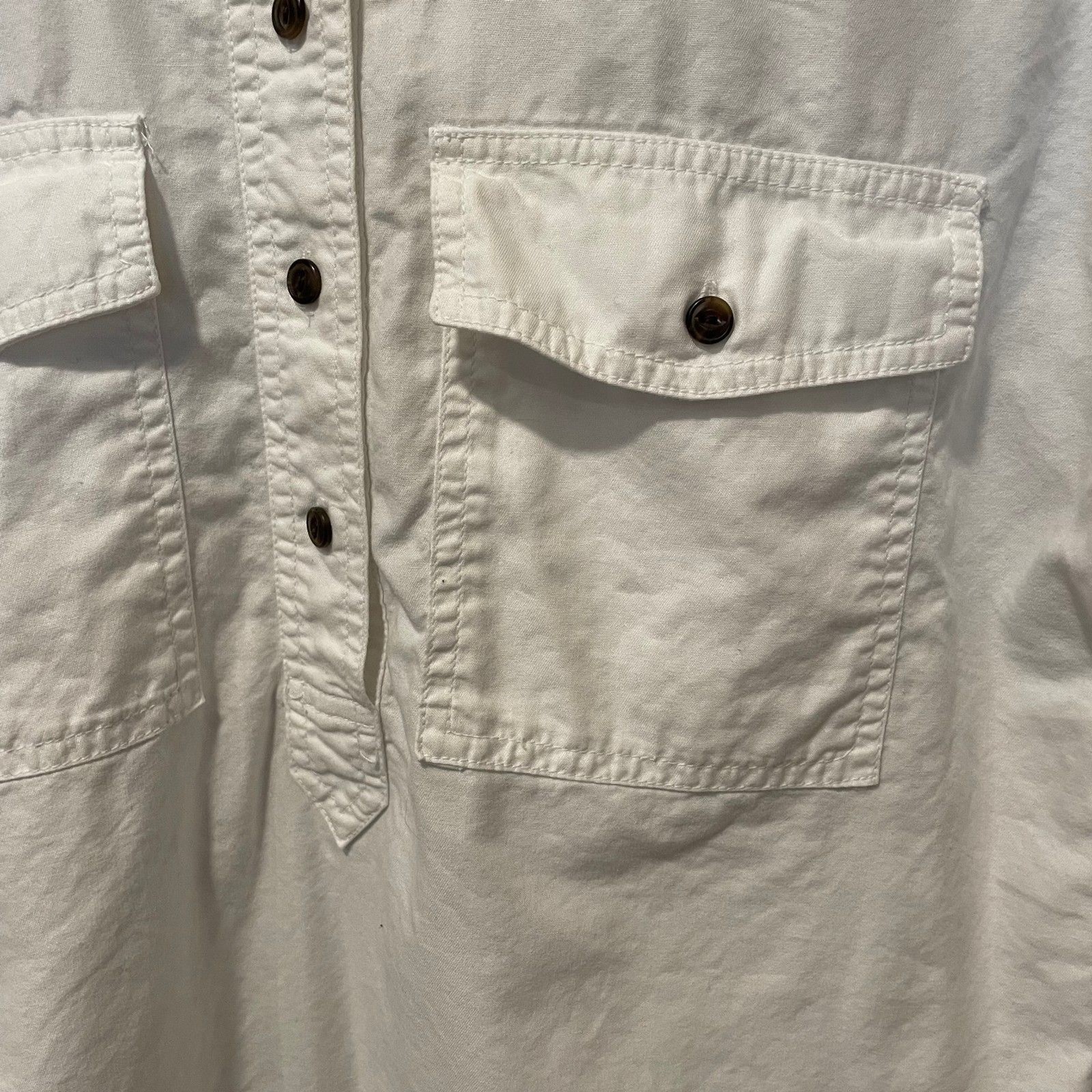 Universal Thread White Boxy Oversized Collared Po… - image 3