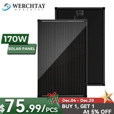 12V 170W Watt Mono Solar Panel 200W Battery Charging Home RV Off-Grid Boat Power