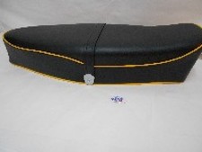 Vespa GS GT GL Sprint PX PE T5 Classic GS Style Seat Black Yellow Piping 007489
