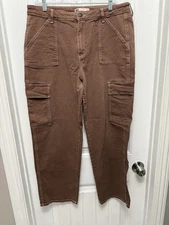 So Good for Life Women's High Rise Cargo Pants, Size 15 Waist 32 Brown