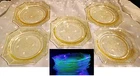 5 PRINCESS YELLOW TOPAZ  1930's Bread & Butter Depression Glass Plates (Set #1)