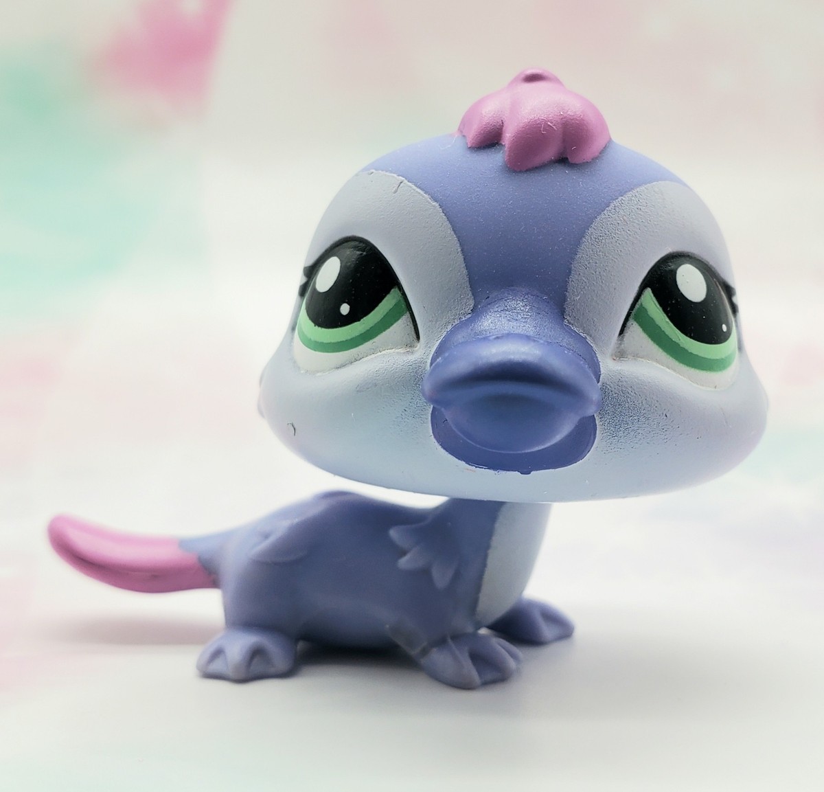 Littlest Pet Shop Authentic # 2528 Purple Pink Platypus Green Eyes