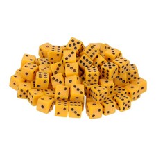 100Pcs Mini Dice, 8mm/0.31" Acrylic Game Dot Square Dice, Yellow/Black