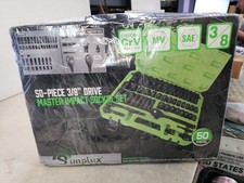 3/8" Drive Impact Socket Set 50-Piece Standard SAE and Metric 6 Point Cr-V New
