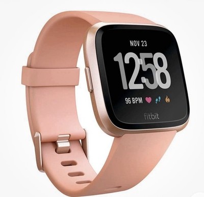 Fitbit Versa Fitness Smartwatch - Peach/Rose-Gold Aluminium (FB504RGPK)