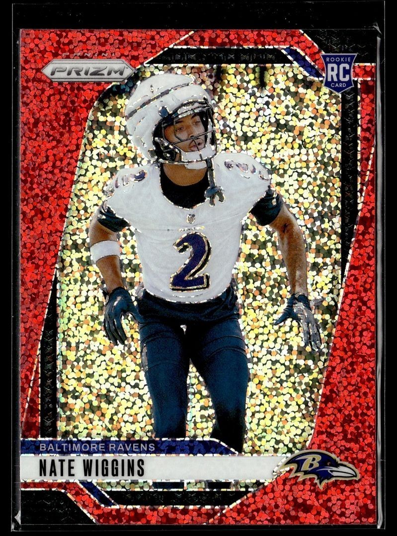 2024 PRIZM RED SPARKLE ROOKIE 380 Nate Wiggins Baltimore Ravens