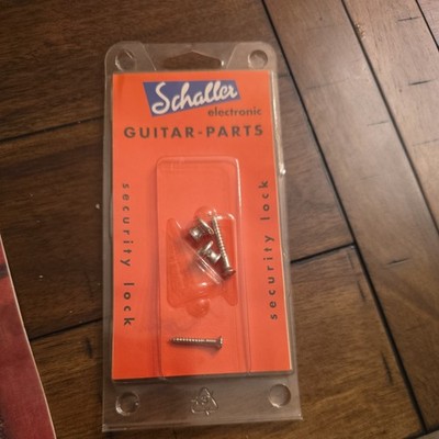 Vintage Schaller Guitar Strap Security Locks 1 Pair Ruthenium - Made in Germany