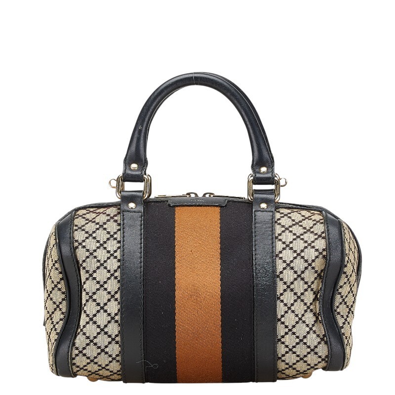 Gucci Diamante Mini Boston Bag in Beige Multicolor Canvas and Leather