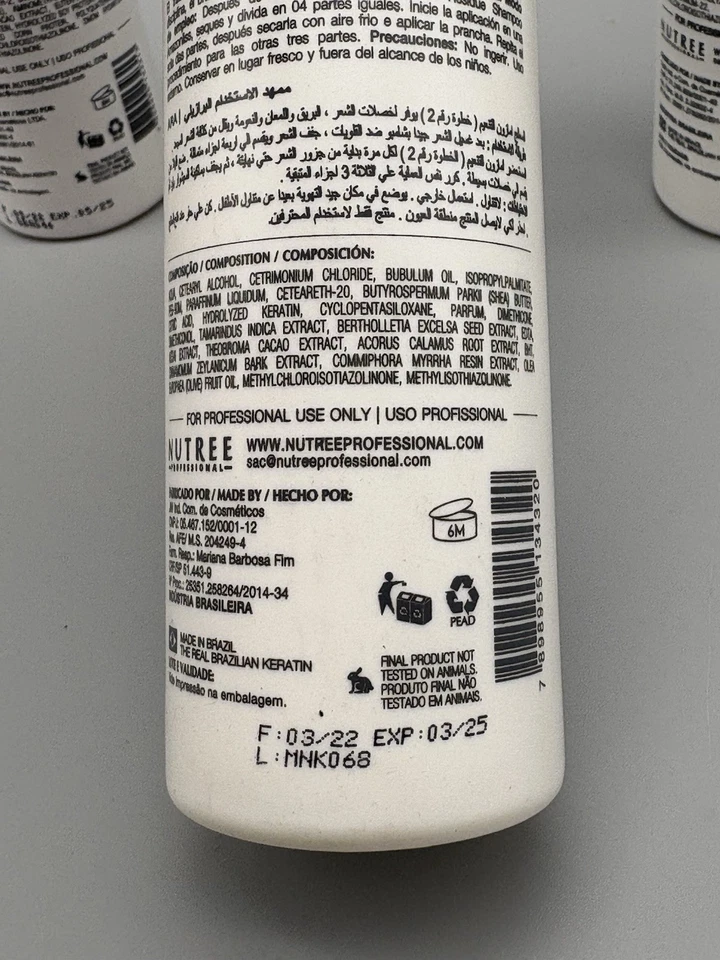 Kit de 3 pasos para alisado de tratamiento capilar de queratina Nutree Amazonliss 8,45 fl oz Foto 4 de 4