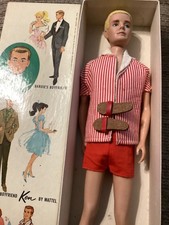1961 Vintage re Flocked Ken Blonde in Box Original Paint VGC 