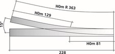 Right points for HO HOm length 228mm Tillig 85183