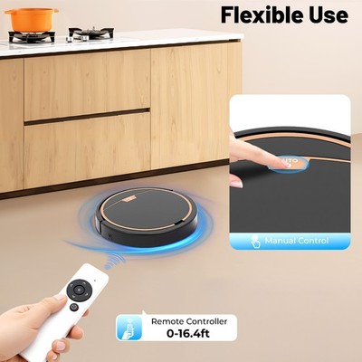3-In-1 Robot Floor Sweeping Vacuum Cleaner Robot Vacuum Sweeper w/ Water Tank