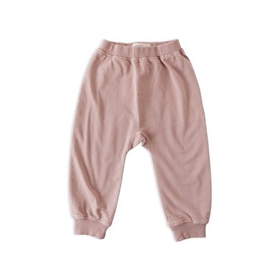 PEHR French Terry Harem Pant, Soft Peony | 100% Organic Cotton, Vintage-Washe...