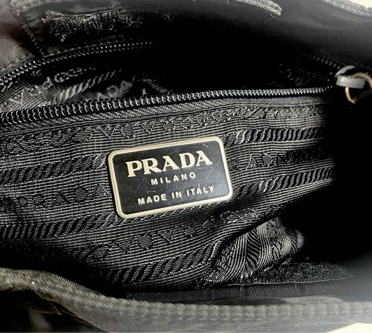 Prada Nylon Black One Shoulder Bag Triangle Logo Vintage Authentic thumbnail 8