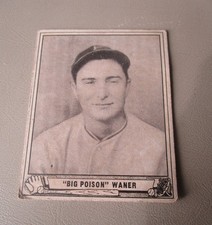 1940 Playball Paul Waner Card-Poor Condition on Back-Pittsburgh Pirates