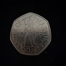 2016 Elizabeth II Battle of Hastings UK Fifty Pence Coin 50p Uncertified