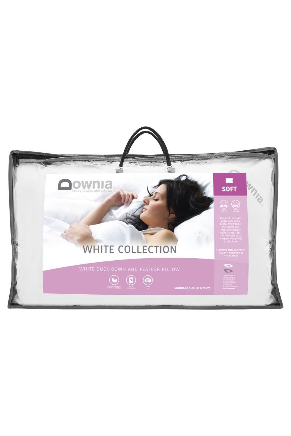 Downia 85%White Duck Down Pillow, 600g Fill Weight - Standar