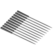 10 x Second Cut Steel Round Needle File with Plastic Handle 3mmx140mm