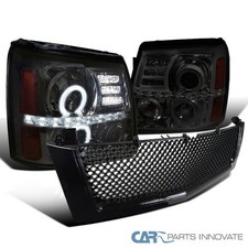 Fit 02-06 Cadillac Escalade Smoke Projector Headlightsglossy Black Mesh Grille Fit 02-06 Cadillac Escalade Smoke Projector Headlightsglossy Black Mesh Grille